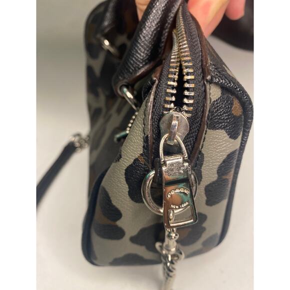 Coach Mini Bennett Satchel Ocelot Print Crossbody Handbag Grey Classic Small - Picture 14 of 16